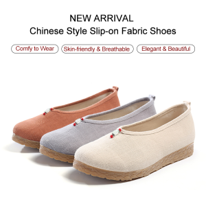 huowa Classic Beijing Cloth Shoes for Women EasytoWear Ethnic Style Flat Shoes