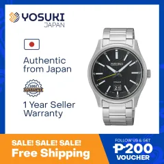 SEIKO SUR311P1 SUR311P Quartz Simple Date Black Silver Stainless