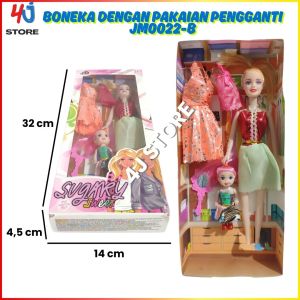 Mainan Boneka Ibu dan Anak Dengan Baju Pengganti