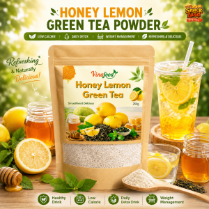 Honey Lemon Green Tea Powder – Daily Detox Drink | Low Calorie Healthy Beverage for Weight Management Refreshing Wellness Tea Mix
