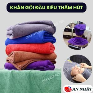 Khăn gội đầu quấn đầu siêu thấm hút chuyên dùng cho spa salon tóc kt 35x75cm nhiều màu lựa chọn
