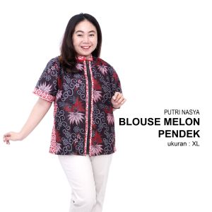 Blouse Big Size Wanita Atasan Batik Lengkap L-XL-2L-3L-4L-5L-6L-7L Model Blus Jumbo Seragam Batik / Blus Pendek Big Size Formal / Atasan Kerja Wanita Jumbo Kantor / Blouse Jumbo Formal