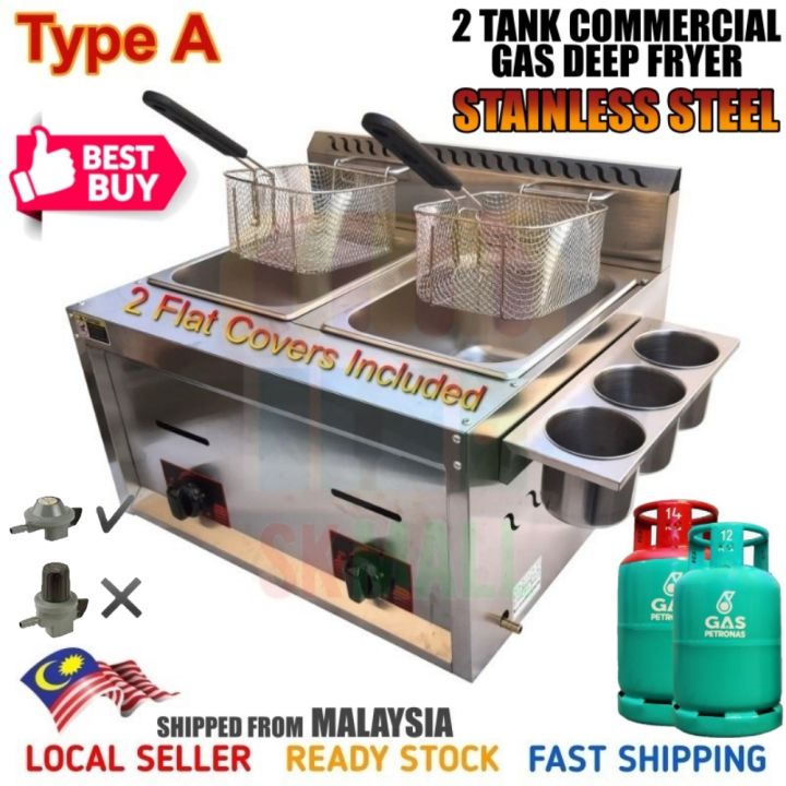 16 Liter (2 x 8 Liter) Double Tank Commercial Gas Deep Fryer