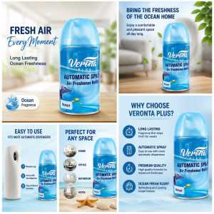 Verona Automatic Spray Air Freshener Refill 250ml - Ocean Scent
