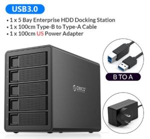 ORICO 35 Series doanh nghiệp 5 BAY 3.5 Trạm Sạc HDD USB3.0 sang SATA với vỏ ổ HDD Đột kích 150W vỏ HDD Điện nội bộ
