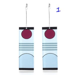 HENLI Trang sức thời trang Bông tai stud Acrylic Phụ nữ Kimetsu No Yaiba Đàn ông Kamado Tanjiro Đồ trang sức Anime Bông tai Demon Slayer Khuyên tai nữ Bông tai kẹp bướm