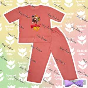 Setelan Kaos Anak Tnggung/Oversize Perempuan KARTUN BOBOI BOY & FRIENDS UMUR 5-13 TAHUN