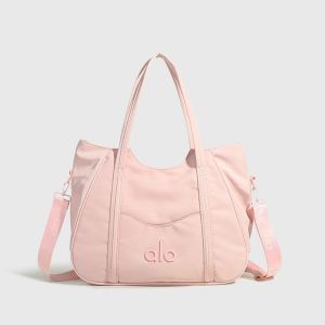 Original ALO Yoga Curved V-Cut Nylon Tote Bag Women Detachable Wide Crossbody Strap
