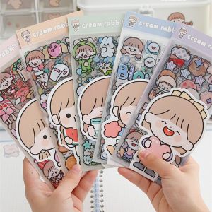 Set 10 tấm sticker TELADO dán nón bảo hiểm máy tính điện thoại xinh xắn Bộ hình dán không thấm nước trang trí sổ tay lưu bút