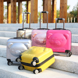High Quality 20 Inch PC Cartoon Cute Childrens Girl Pink Carry-on Cabin Travel Suitcases With Wheels Kids Trolley Luggage Carrier Lightweight Bag For Boys