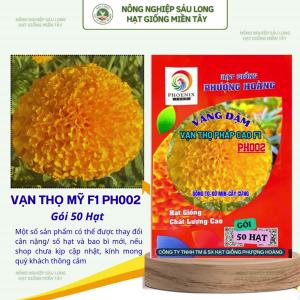 Gói 50 Hạt Vạn Thọ Pháp Cao F1 PH002 – Cam Đỏ Cao 70–90cm