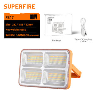 SUPERFIRE Solar Light Waterproof High Power Camping Lighting Super Bright Solar Panel For Outdoor Street Light FS2-A