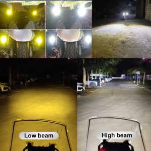 Mini Driving Light Version 2 for Motorcycle: High & Low Yellow/White LED Auxiliary Lights with Switch