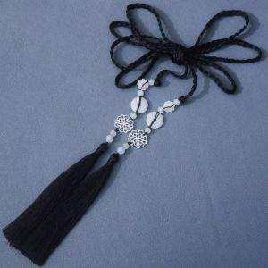 MUQZI Phong cách Trung Quốc Thắt lưng Hanfu Phong cách cổ điển Có thể điều chỉnh Dây thắt lưng Thời trang Hạt cườm Dây thắt lưng dệt Cô gái
