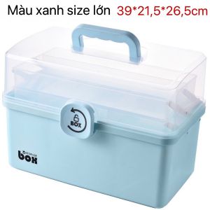 Hộp Đựng Đa Năng Cho Gia Đình 3 Tầng Cỡ Lớn Màu Trắng Xanh Nhựa PP Tiện Dụng