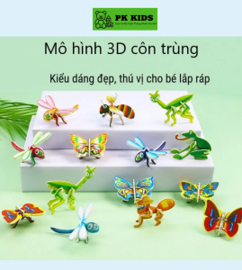 Bộ Lắp Ráp Côn Trùng 3D Chất Liệu Giấy Cho Bé Phát Triển Trí Tuệ