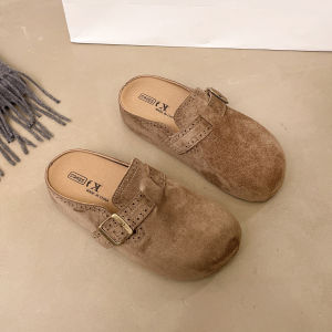 Free Shipping Thick-Soled Height-Increasing Slip-On Closed-Toe Half-Slipper Sandals For Women Spring 2026 New Collection