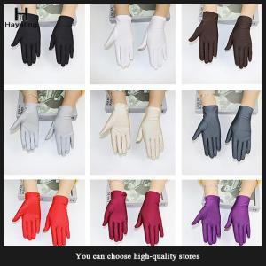 Hayating Woman Gloves For Summer Sunscreen Driving Gloves Female Thin Cotton Sweet Solid Color Non-Slip Touchscreen Breathable
