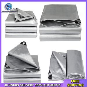 Winnereco Premium Silver Waterproof Tarps with Grommets Reinforced Edges for Car Roof Camping Outdoor Vehicle Protection