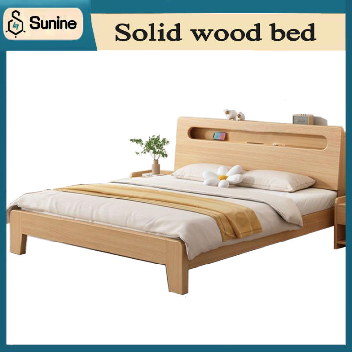 Solid Wood Beds with Thickened Frame and Durable Beds Frame with