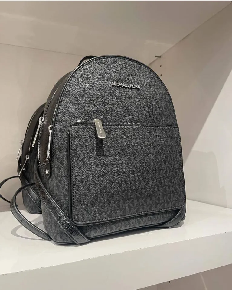 Michael kors store black monogram backpack