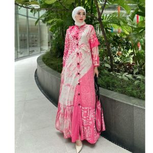 BLOSSOM DRESS GAMIS TWILL RAYON CANDI MEKAR GAMIS BATIK CAP SHALDA PEKALONGAN