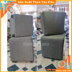 [Giá Tại Xưởng] Ghế Đôn Vuông Sofa Màu XámKê Chân Ngồi Ghế Bàn Trang Điểm Bọc Mút Nhiều Màu Sắc
