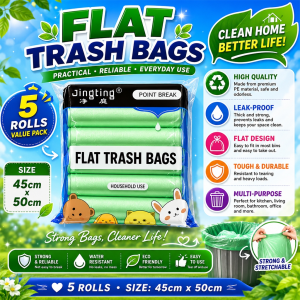 Punctured Garbage bag Disposable Black Trash Garbage Bag Roll