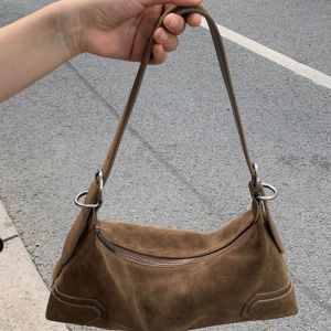 2026 Trendy Design Luxury Suede Leather Retro Mural Soft Leather Cool Girl Motorcycle Underarm Bag Faionable Casual Oulder Bag