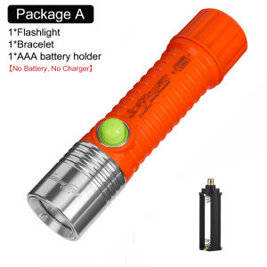HaixnFire DV03 Diving Flashlight T6 LED Scuba Diving Light Underwater Waterproof Flashlight Outdoor Camping Light