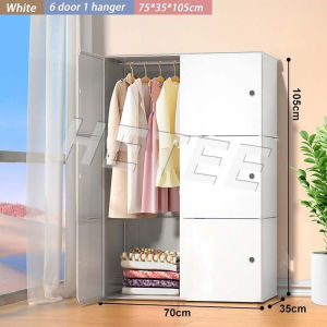 SALVO DIY Wardrobe Cabinet Multi-function Cloth Storage Organizer With Shoe Rack Storage rack Screwless Stackable