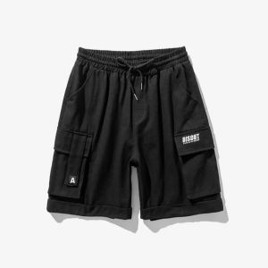 Fashion Twill cotton fabric Multi pocket Cargo Shorts Plain Loose Elastic waist Tactical pants M-3XL
