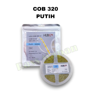 LED Strip COB 8 mm LED-COB-320 Huben 5 Meter Putih Natural Kuning