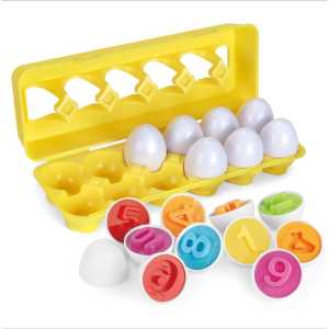 WDS Matching Egg 12pcs Egg Shape Puzzle Telur 12pcs Geometri Mencocokan Bentuk Telur