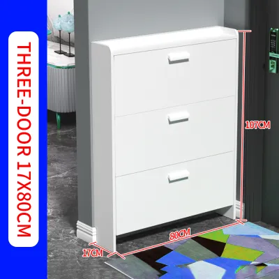 White Shoe Storage Cabinet fit up to Shoe Cabinet Flip Drawers Wooden Shoe Organizer for Entryway Closet Living Room