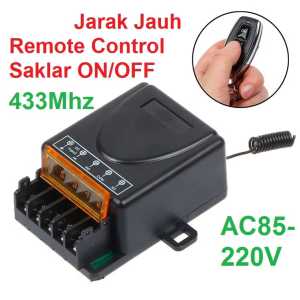 Modul Saklar Remote Pengendali Jarak Jauh AC85-220V 433Mhz Rumah Pintar Sakelar Nirkabel 1CH Penerima Relay Pemancar Universal