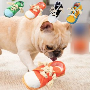 NCNC Interactive Dog Chewing Toy Clean Teeth Shoe Shaped Pet Cotton Rope Slippers Simulated Bite Resistant Squeaky Dog Toy Self-Hi