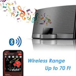 MAOMEI Bluetooth 5.1 Bộ thu âm thanh 5.1 Mini Dock 30 pin Bộ chuyển đổi không dây Bluetooth Phiên bản nâng cấp Giắc cắm Bộ chuyển đổi bộ thu bluetooth 5.1 30 chân A2DP