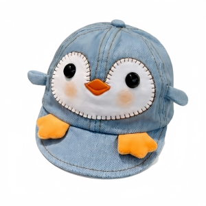 MODERNLUX Adjustable Penguin Newborn Baseball Cap Denim Breathable Childrens Cowboy Hat Cute Cartoon Baby Sun Hat For 6-20 Months