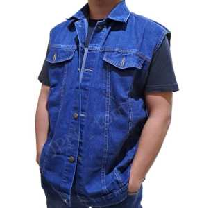 Rompi Jeans Jumbo Pria Jaket Denim Vest Bigsize Jins Biru Muda Blitz XS S M L XL XXL XXXL XXXXL 5XL