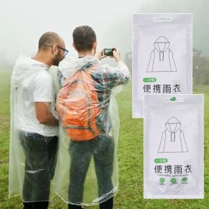 OKDEALS ป้องกันน้ำ ชุดกันฝน แบบพกพา โปร่งใส ผ้าคลุมกันฝน ใหม่ ใช้แล้วทิ้ง สำหรับทุกเพศ