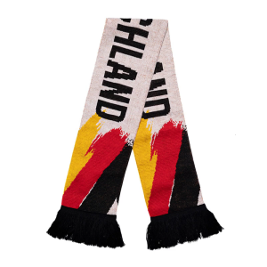 Acrylic Deutschland European Cup Scarf with Fringed Designs Popular for Football Lover and Outdoor Sport Activity