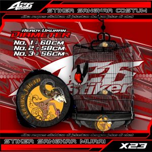 Setiker decal sangkar burung murai kosan sangkar bulat custom bahan high quality