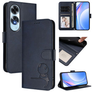 Cute Panda Phone Case For Oppo A5 Pro A60 A38 A18 4G A17 A58 4G A3 A78 5G A98 A79 5G Reno 11 Pro 5G 8T 8 Pro 5G Matte Wallet Leather Card Flip Stand Cover