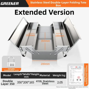 Three-Layer Stainless Steel Toolbox Storage Multi-Large Suitcase Portable Multifunctional Tools Organizers Boxes