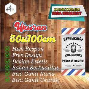 Spanduk Size 50x100 Cm Barbershop Custom Design