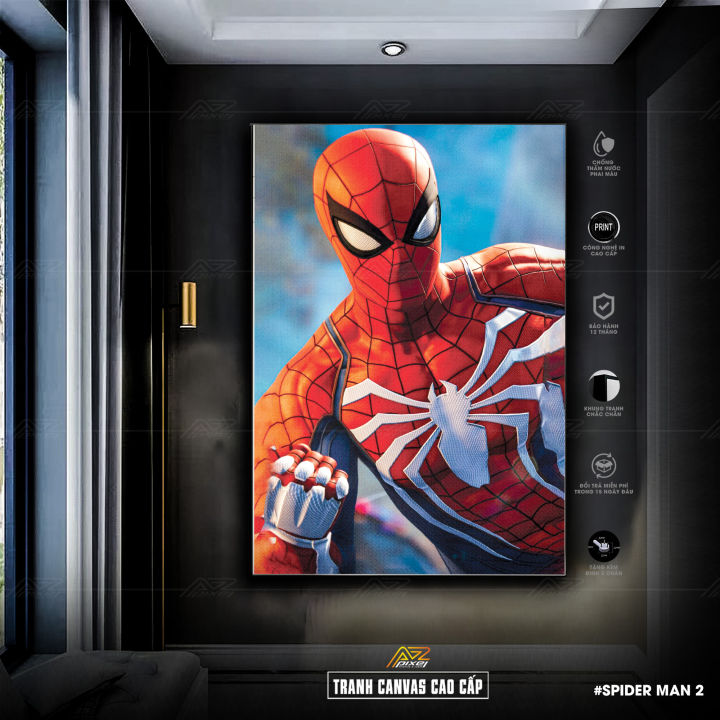 Tranh canvas Spider Man kèm khung và đinh 3 chân gắn tường cực | Spider ...