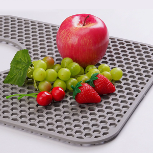 Silicone Kitchen Sink Protector Mat Folding Heat Resistant Drain Pad Sink Divider Mat Quick Draining Dish Drying Mat