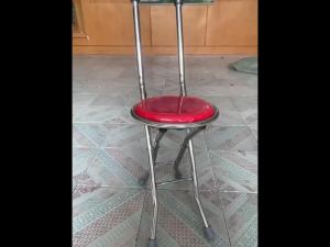 Senior Tungkod With Chair Adjustable Height Quad Cane Foldable Cane