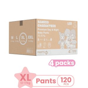 [Bundle of 4] Iconic Babycare x Sanrio Premium Day & Night Baby Pants M168/ L144/ XL120/ XXL104